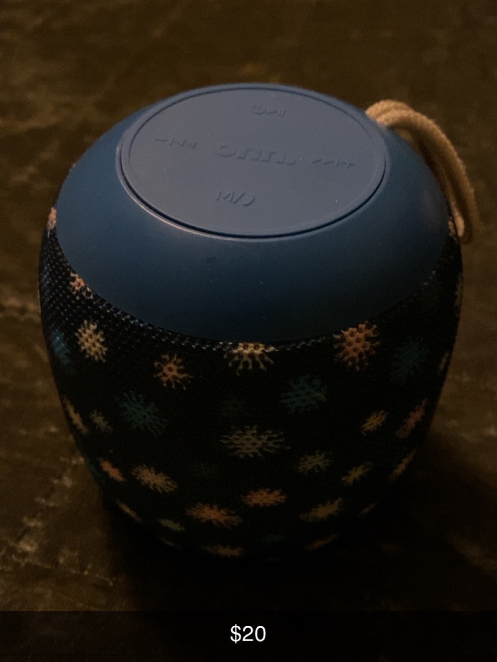 Onn. Portable Bluetooth Speaker - Blue Snowflake Pattern